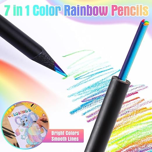 7-in-1 Magic Rainbow Color Pencil Set (Pack of 12)