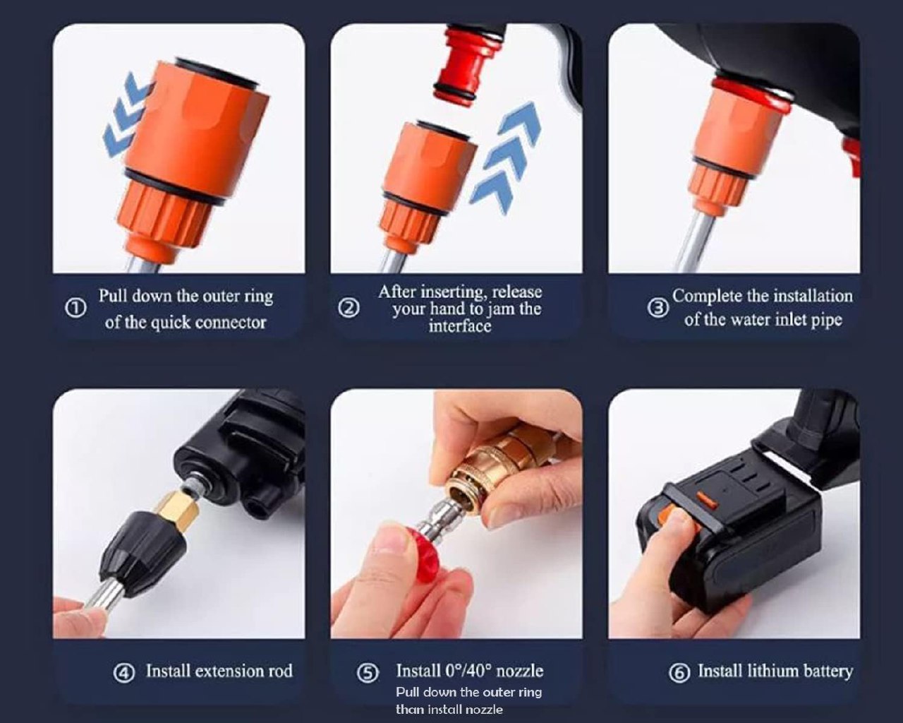 Cordless Portable Wireless Pressure Washer Gun 48V