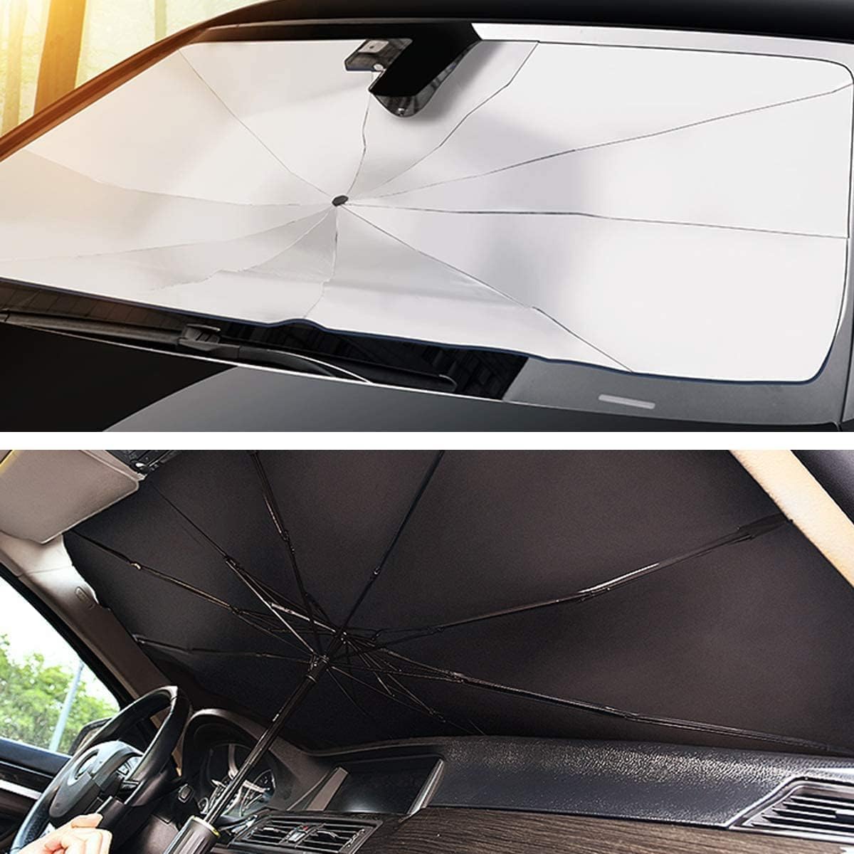 Car Sun Shade Windshield Cover – Foldable Umbrella Style Sun Protector