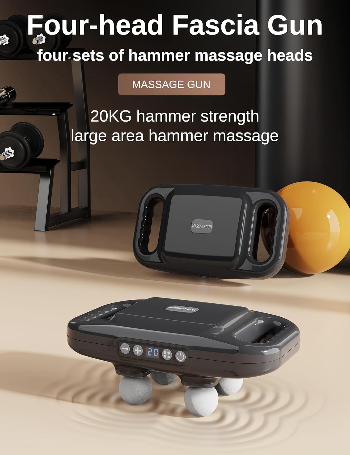 Head & Back Massager for Pain Relief – Rechargeable Deep Tissue Massage Gun