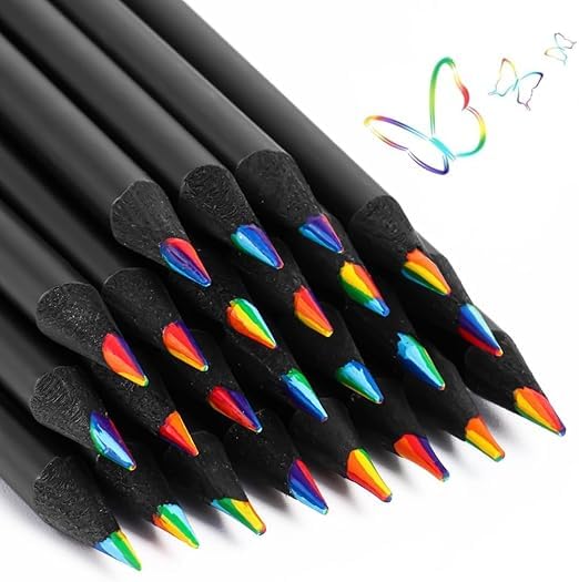 7-in-1 Magic Rainbow Color Pencil Set Pack of 12 Multi Color Drawing and Coloring Pencils