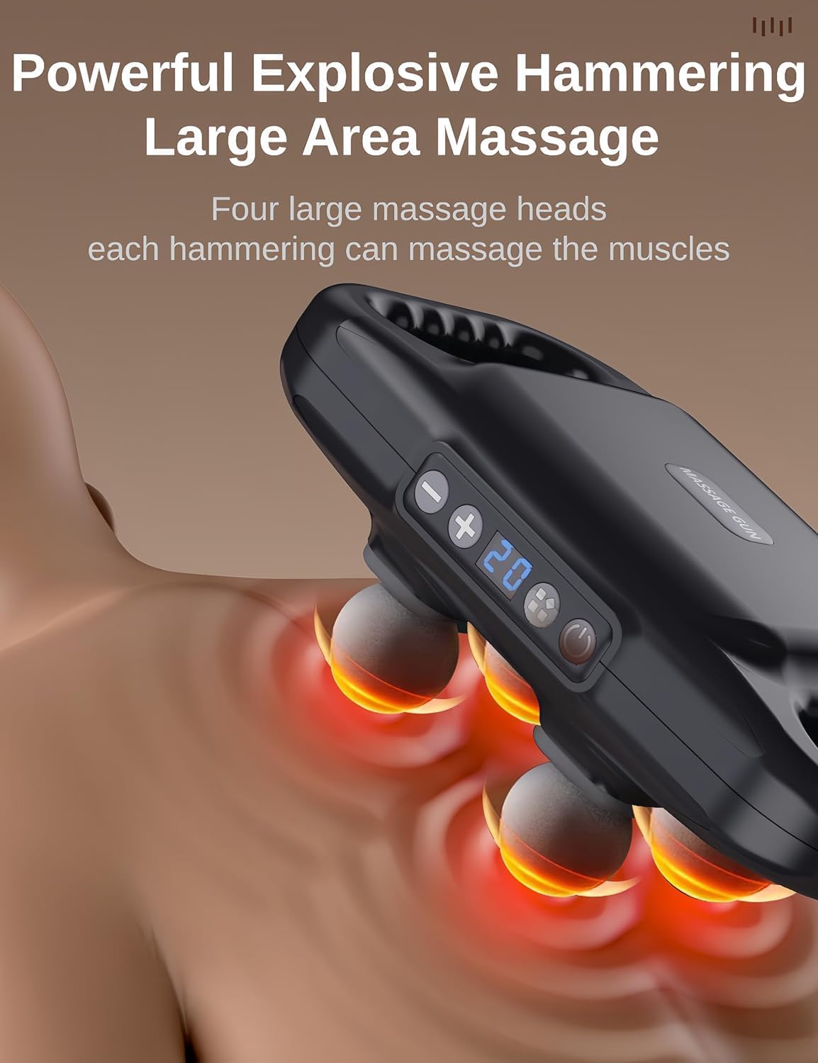 Rechargeable Head and Back Massager with LED Display and Adjustable Massage Modes