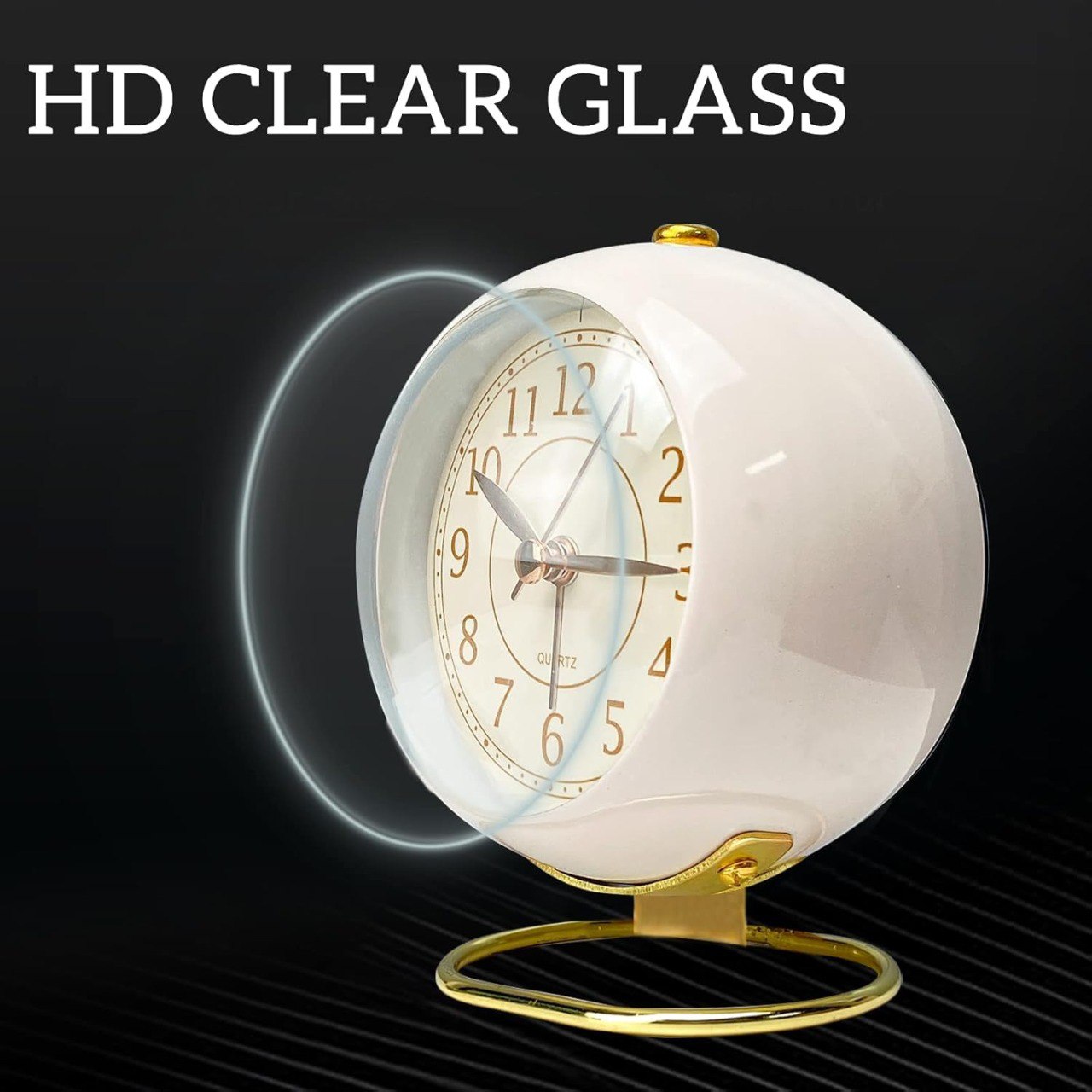 Retro Backlight Cute Desk Alarm Clock with Night Light