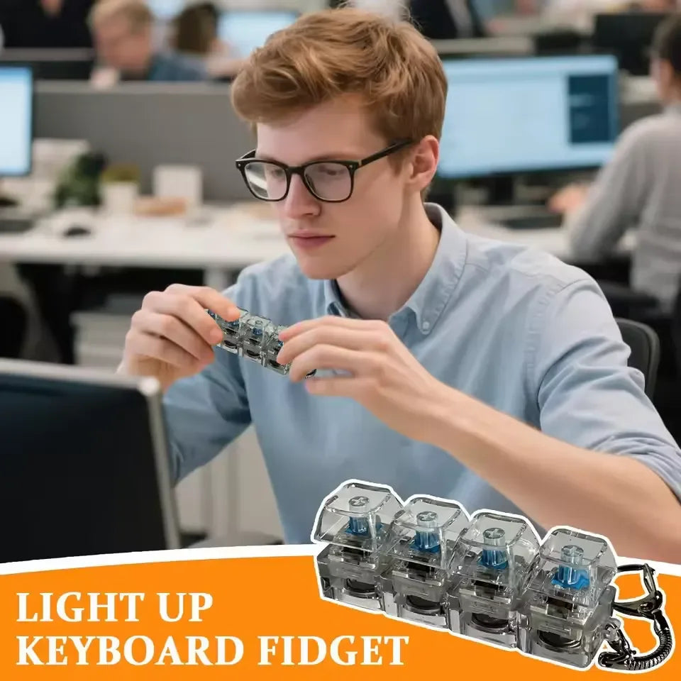 Crystal Clicker LED Keyboard Keychain
