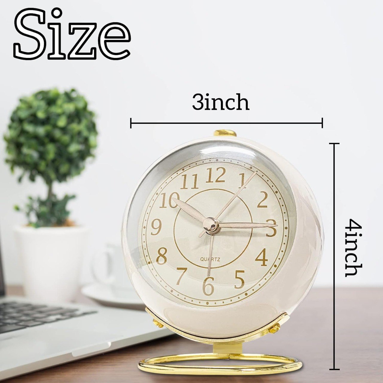 Retro Backlight Cute Desk Alarm Clock with Night Light